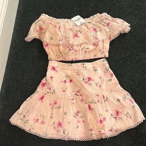 NWT f21 pink skirt set